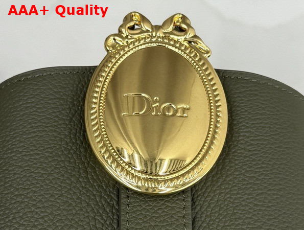 Dior Medium Dior Medaillon Bucket Bag in Khaki Grained Calfskin Replica