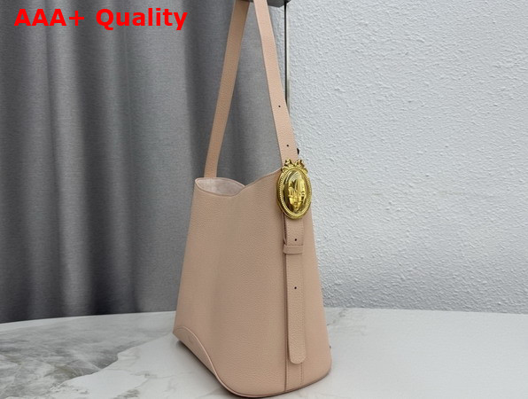 Dior Medium Dior Medaillon Bucket Bag in Pink Grained Calfskin Replica