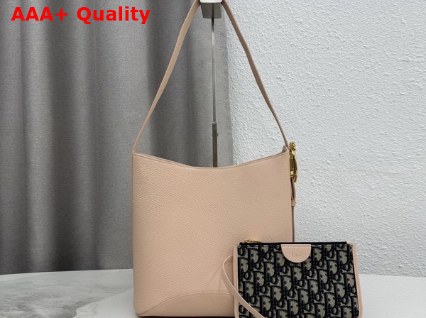 Dior Medium Dior Medaillon Bucket Bag in Pink Grained Calfskin Replica