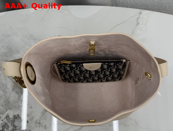 Dior Medium Dior Medaillon Bucket Bag in Trench Grained Calfskin Replica