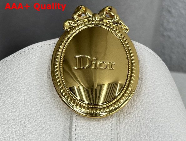 Dior Medium Dior Medaillon Bucket Bag in White Grained Calfskin Replica