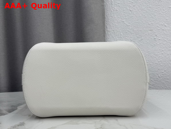 Dior Medium Dior Medaillon Bucket Bag in White Grained Calfskin Replica