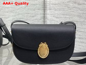 Dior Medium Dior Medaillon Flap Bag in Black Grained Calfskin Replica