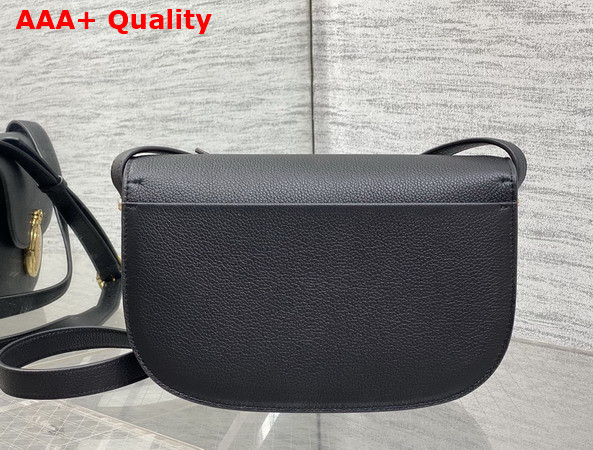 Dior Medium Dior Medaillon Flap Bag in Black Grained Calfskin Replica