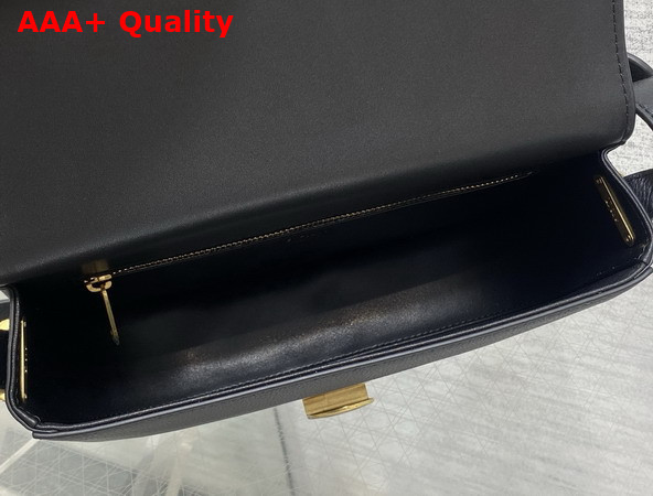Dior Medium Dior Medaillon Flap Bag in Black Grained Calfskin Replica