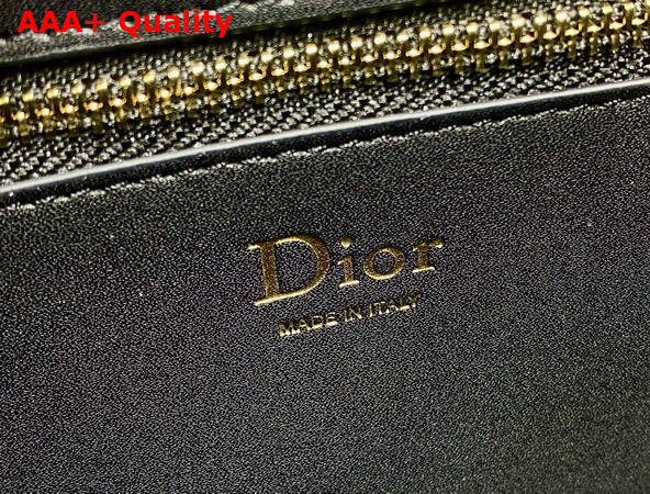 Dior Medium Dior Medaillon Flap Bag in Black Grained Calfskin Replica