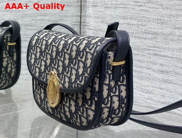 Dior Medium Dior Medaillon Flap Bag in Blue Dior Oblique Jacquard Replica