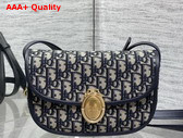 Dior Medium Dior Medaillon Flap Bag in Blue Dior Oblique Jacquard Replica