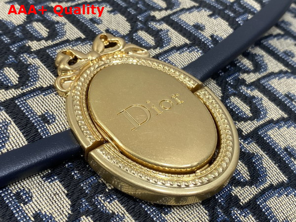 Dior Medium Dior Medaillon Flap Bag in Blue Dior Oblique Jacquard Replica