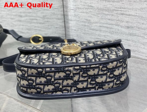 Dior Medium Dior Medaillon Flap Bag in Blue Dior Oblique Jacquard Replica