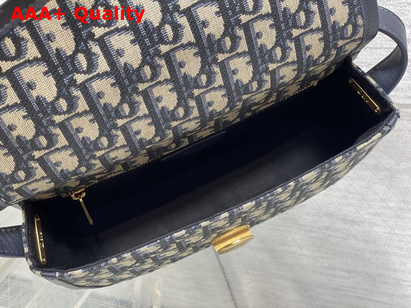 Dior Medium Dior Medaillon Flap Bag in Blue Dior Oblique Jacquard Replica