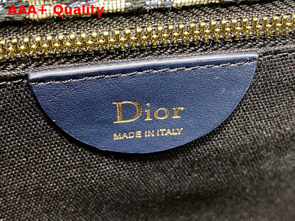 Dior Medium Dior Medaillon Flap Bag in Blue Dior Oblique Jacquard Replica