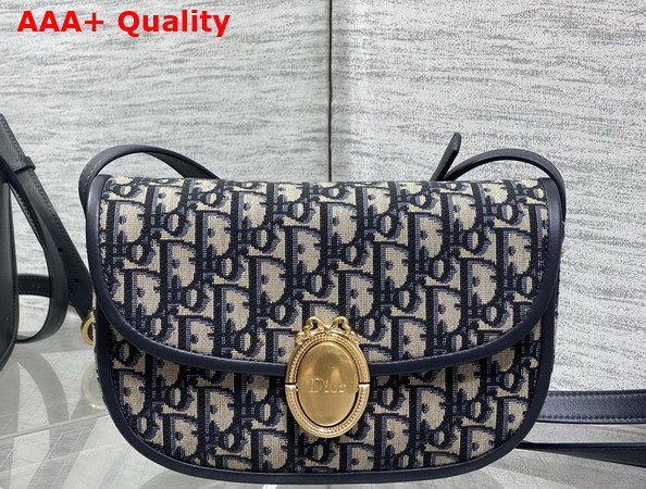 Dior Medium Dior Medaillon Flap Bag in Blue Dior Oblique Jacquard Replica