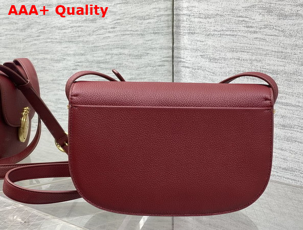 Dior Medium Dior Medaillon Flap Bag in Burgundy Grained Calfskin Replica