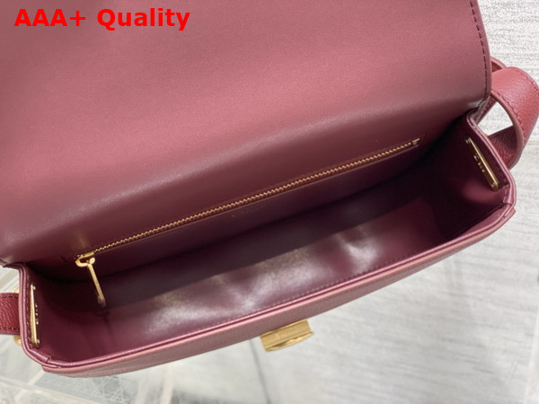 Dior Medium Dior Medaillon Flap Bag in Burgundy Grained Calfskin Replica
