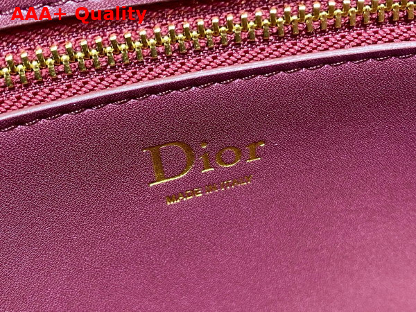 Dior Medium Dior Medaillon Flap Bag in Burgundy Grained Calfskin Replica