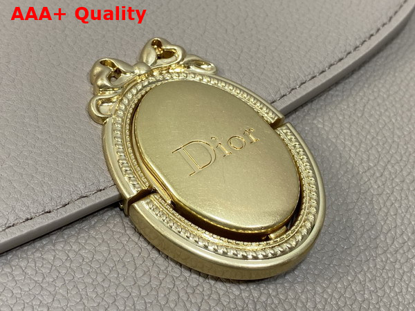 Dior Medium Dior Medaillon Flap Bag in Gray Grained Calfskin Replica