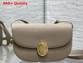 Dior Medium Dior Medaillon Flap Bag in Gray Grained Calfskin Replica