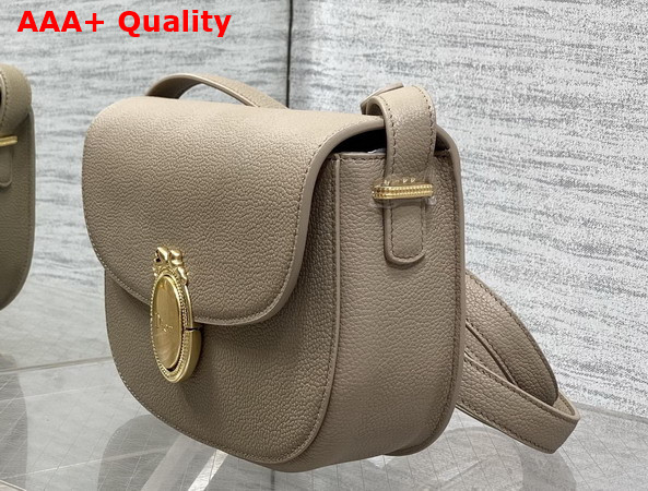 Dior Medium Dior Medaillon Flap Bag in Gray Grained Calfskin Replica