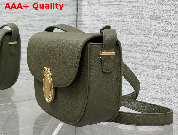 Dior Medium Dior Medaillon Flap Bag in Khaki Grained Calfskin Replica