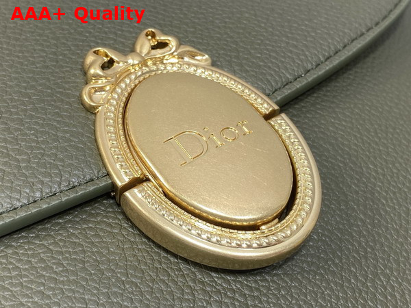 Dior Medium Dior Medaillon Flap Bag in Khaki Grained Calfskin Replica
