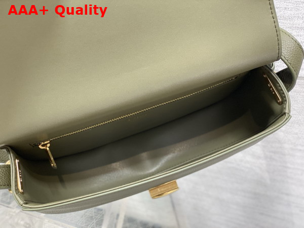 Dior Medium Dior Medaillon Flap Bag in Khaki Grained Calfskin Replica