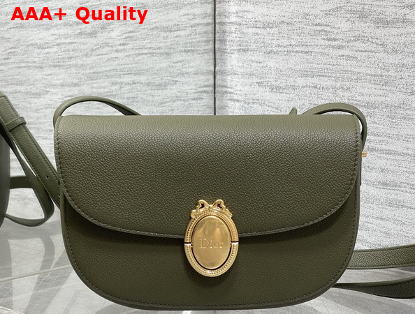 Dior Medium Dior Medaillon Flap Bag in Khaki Grained Calfskin Replica
