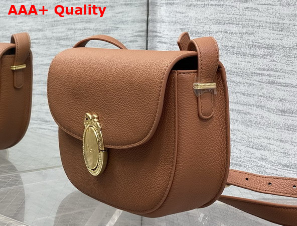 Dior Medium Dior Medaillon Flap Bag in Marron Bobby Grained Calfskin Replica