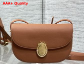 Dior Medium Dior Medaillon Flap Bag in Marron Bobby Grained Calfskin Replica