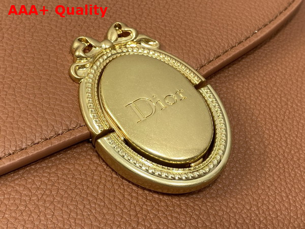 Dior Medium Dior Medaillon Flap Bag in Marron Bobby Grained Calfskin Replica