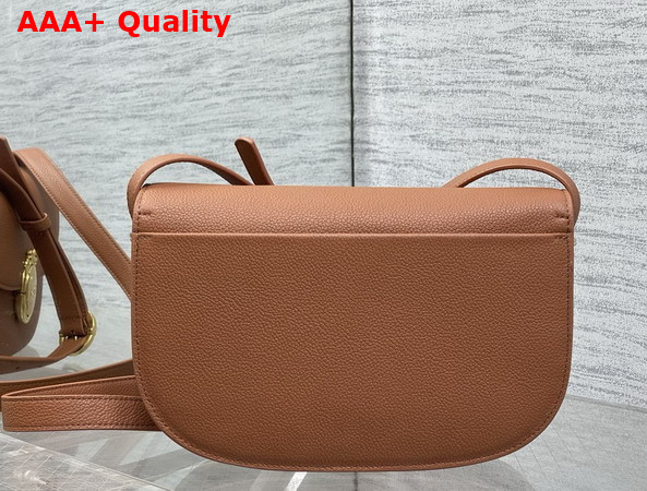 Dior Medium Dior Medaillon Flap Bag in Marron Bobby Grained Calfskin Replica