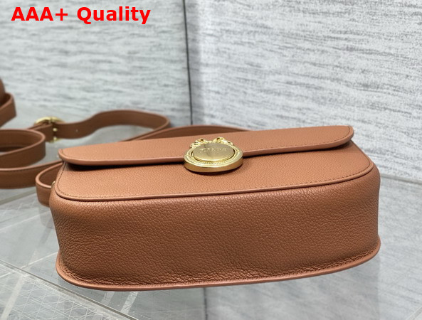 Dior Medium Dior Medaillon Flap Bag in Marron Bobby Grained Calfskin Replica