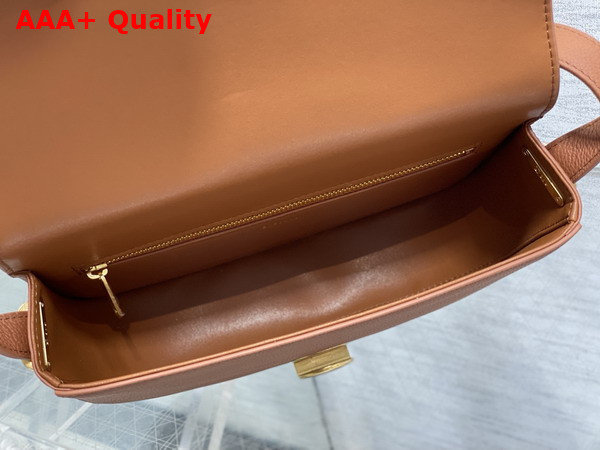 Dior Medium Dior Medaillon Flap Bag in Marron Bobby Grained Calfskin Replica