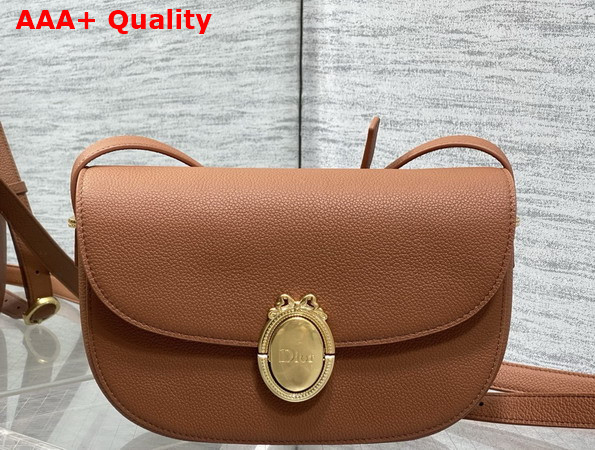 Dior Medium Dior Medaillon Flap Bag in Marron Bobby Grained Calfskin Replica