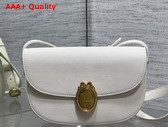 Dior Medium Dior Medaillon Flap Bag in White Grained Calfskin Replica