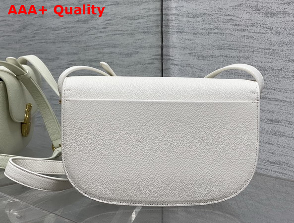 Dior Medium Dior Medaillon Flap Bag in White Grained Calfskin Replica