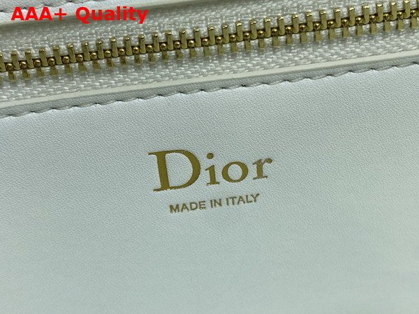 Dior Medium Dior Medaillon Flap Bag in White Grained Calfskin Replica