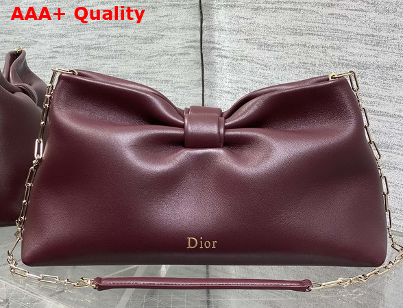 Dior Medium Dior Row Bag in Burgundy Lambskin Replica