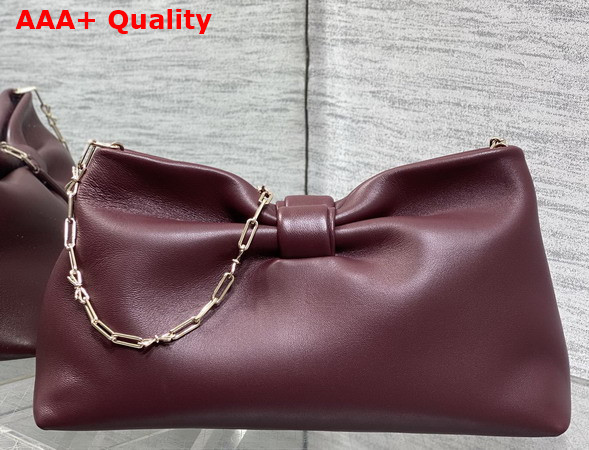 Dior Medium Dior Row Bag in Burgundy Lambskin Replica