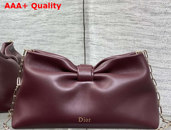 Dior Medium Dior Row Bag in Burgundy Lambskin Replica