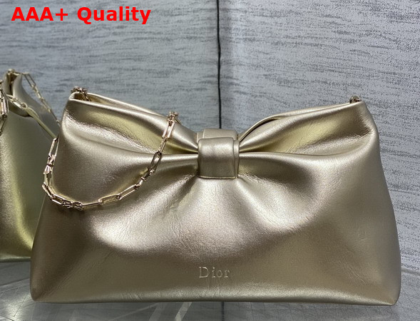 Dior Medium Dior Row Bag in Gold Lambskin Replica