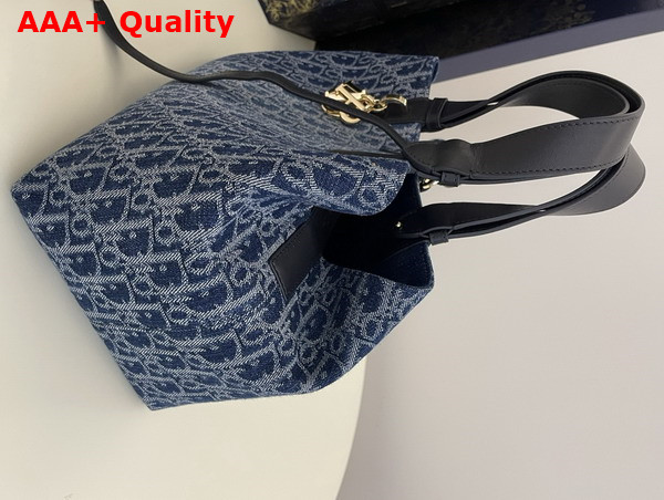 Dior Medium Dior Toujours Bag Blue Denim Dior Oblique Jacquard Replica