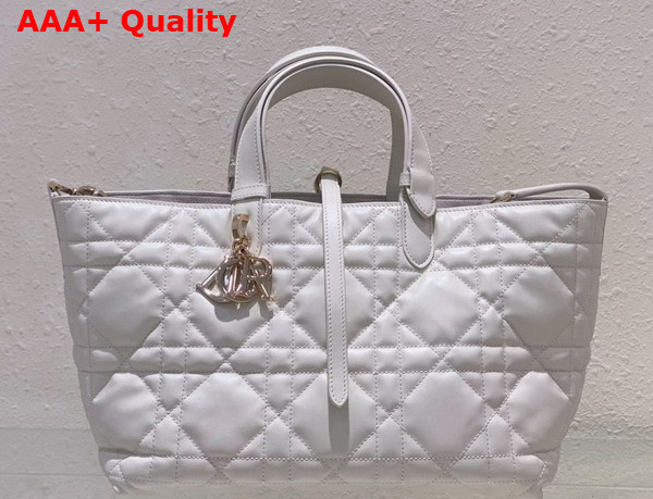 Dior Medium Dior Toujours Bag Latte Macrocannage Calfskin Replica
