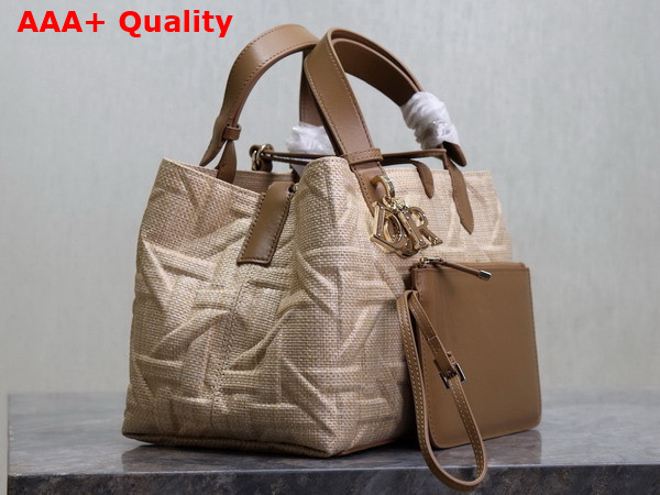 Dior Medium Dior Toujours Bag in Beige Graphic Cannage Raffia Replica