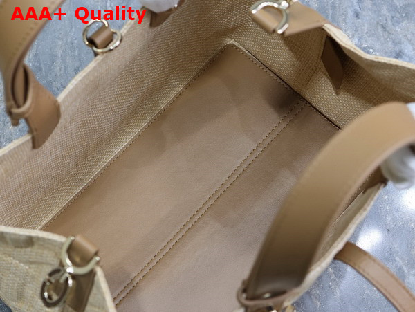 Dior Medium Dior Toujours Bag in Beige Graphic Cannage Raffia Replica