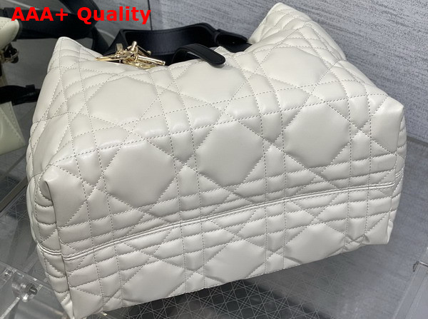 Dior Medium Dior Toujours Bag in Beige and Black Macrocannage Calfskin Replica