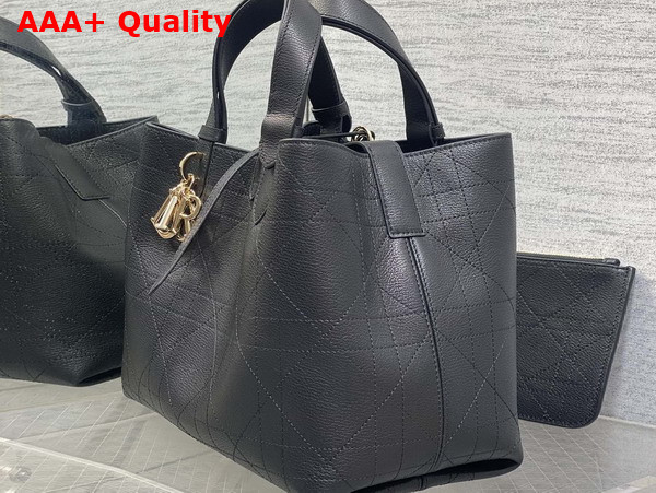 Dior Medium Dior Toujours Bag in Black Flat Macrocannage Calfskin Replica