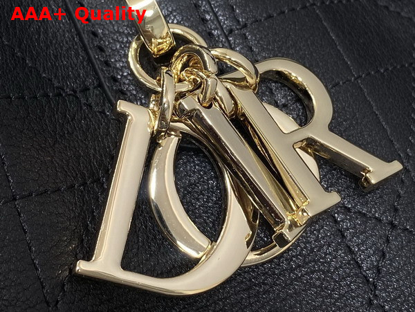 Dior Medium Dior Toujours Bag in Black Flat Macrocannage Calfskin Replica