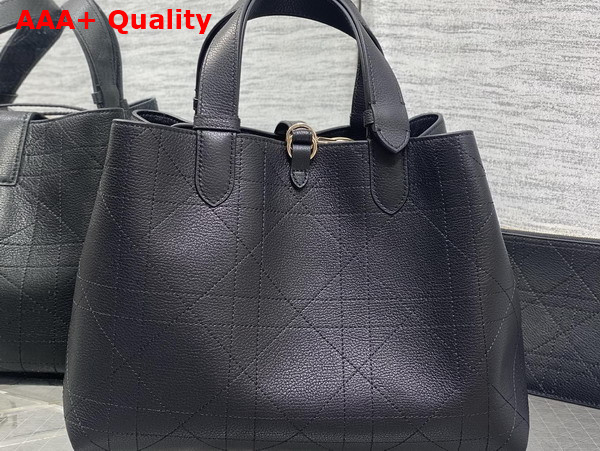 Dior Medium Dior Toujours Bag in Black Flat Macrocannage Calfskin Replica