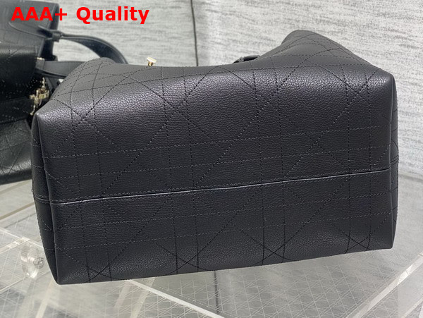 Dior Medium Dior Toujours Bag in Black Flat Macrocannage Calfskin Replica